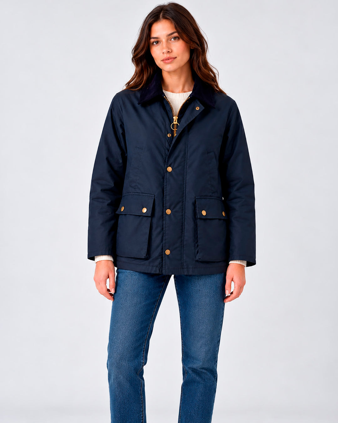 Wax jacket mujer navy