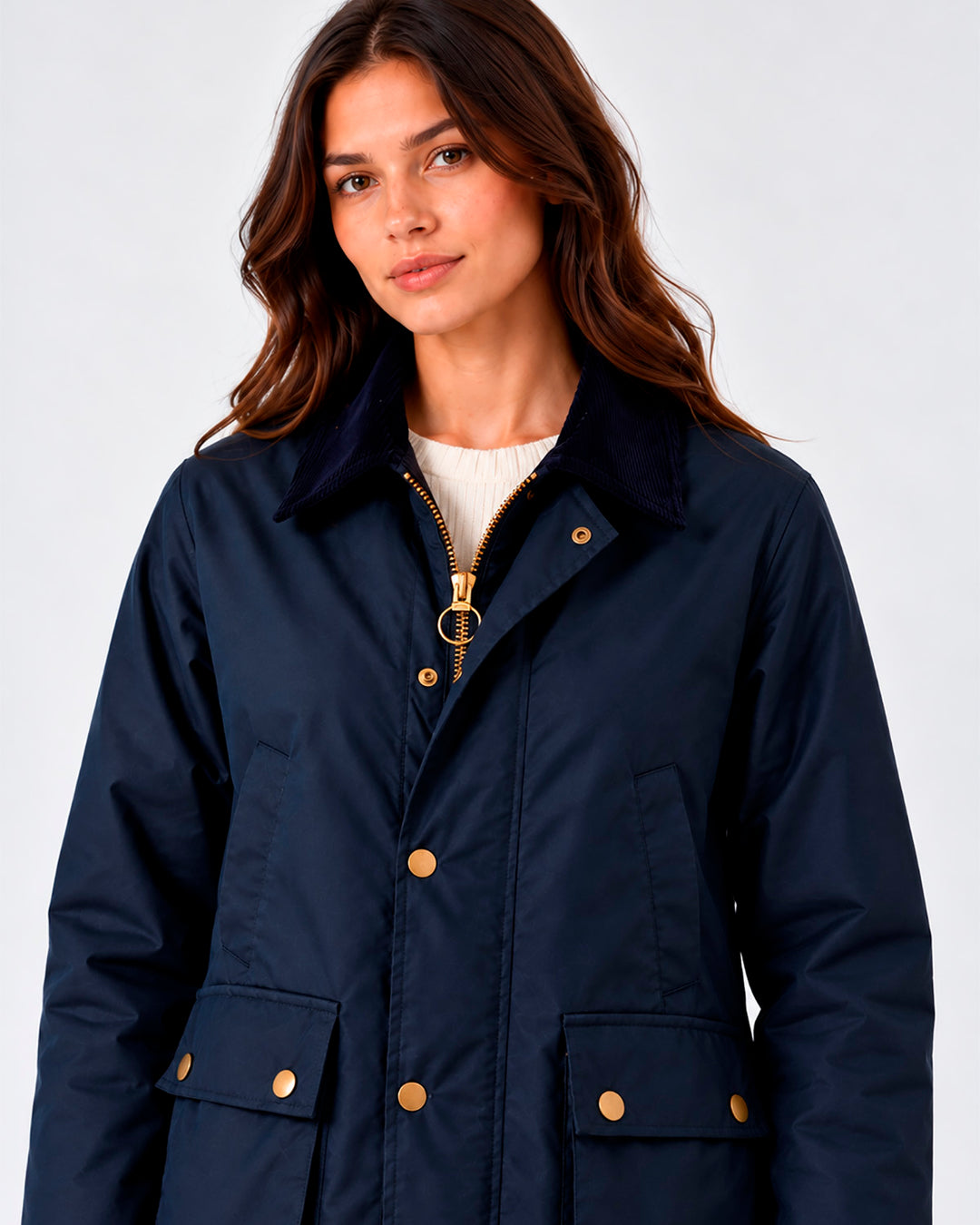 Wax jacket mujer navy