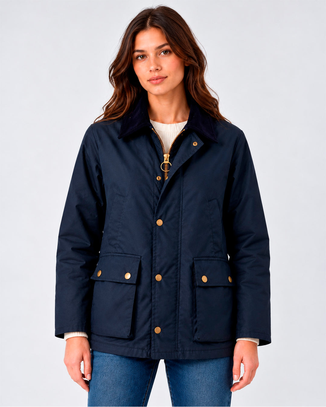 Wax jacket mujer navy