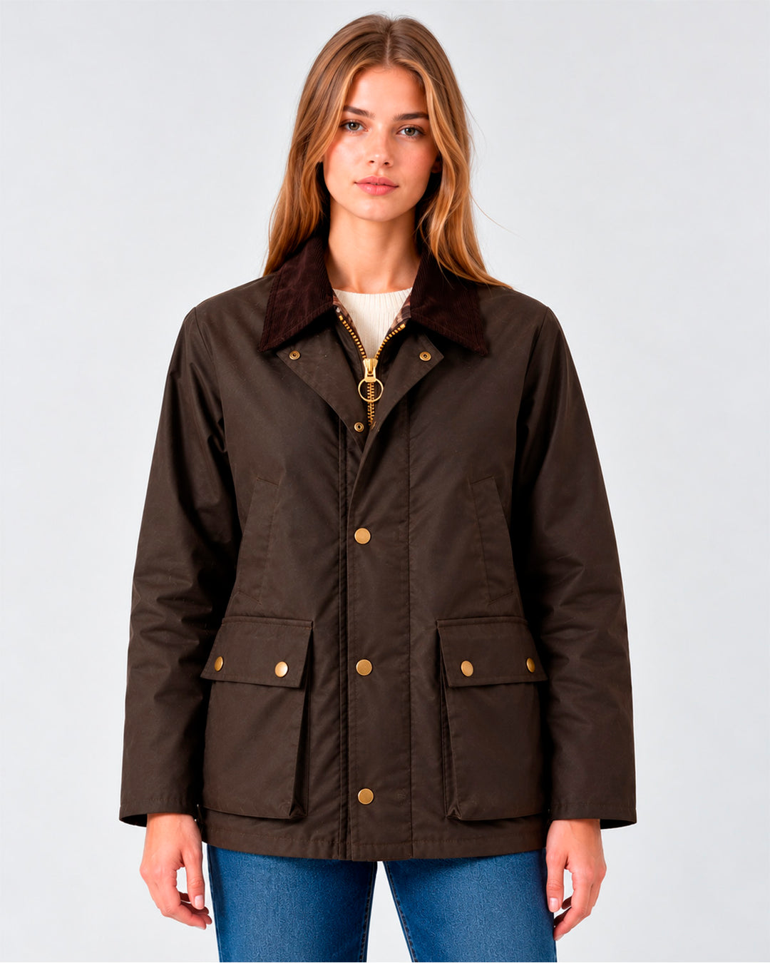 Wax jacket mujer brown