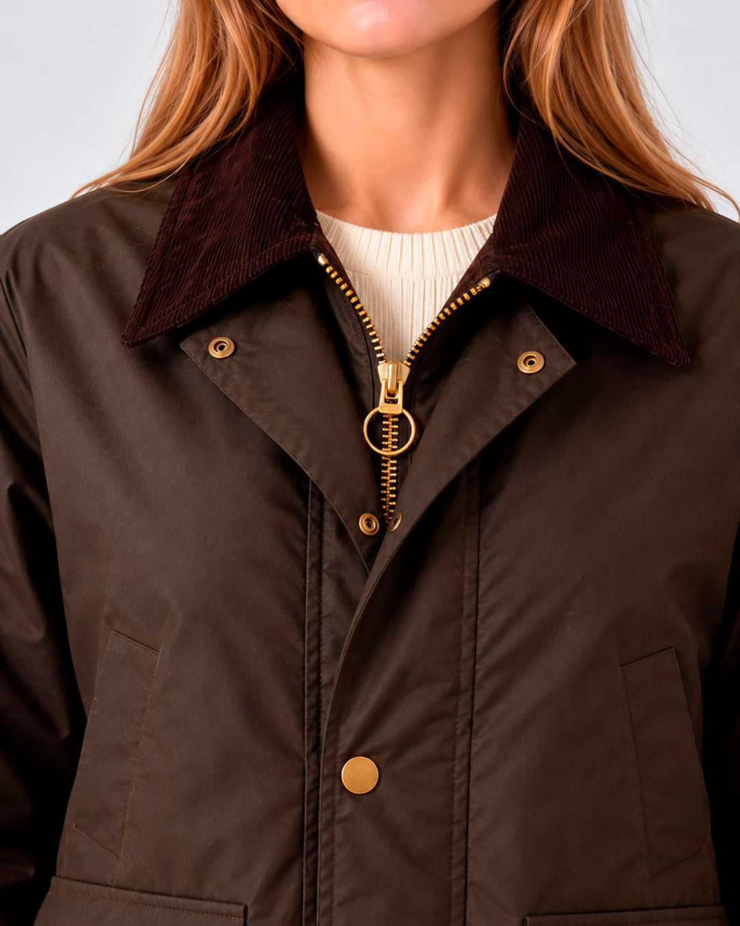 Wax jacket mujer brown