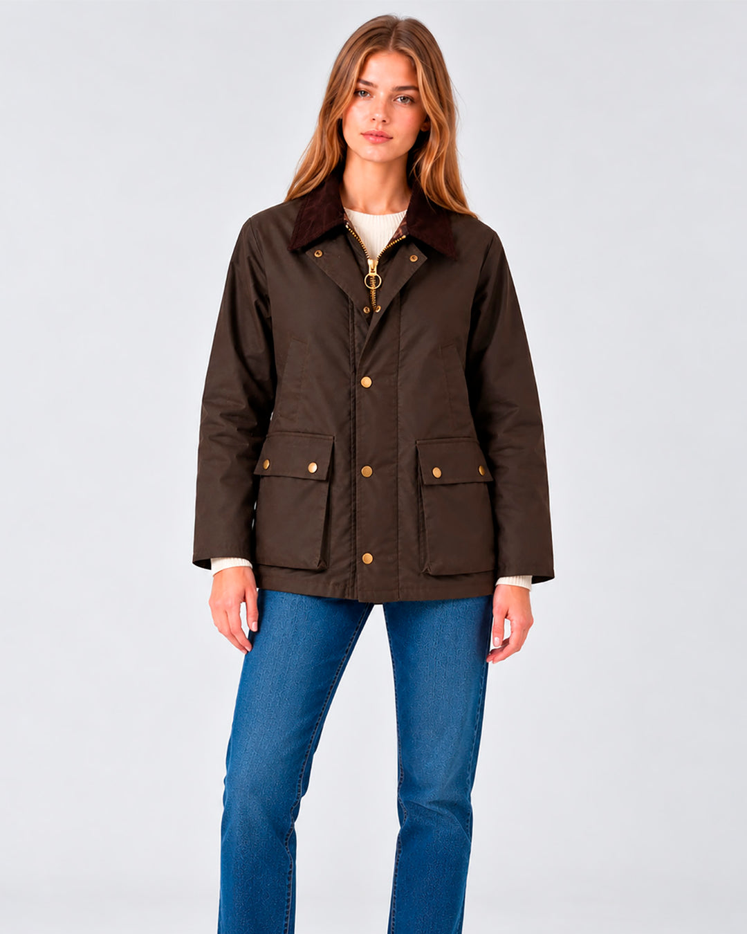 Wax jacket mujer brown