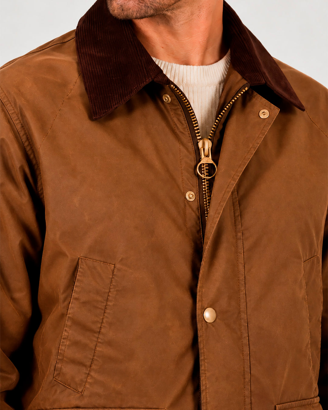 Wax jacket hombre Camel