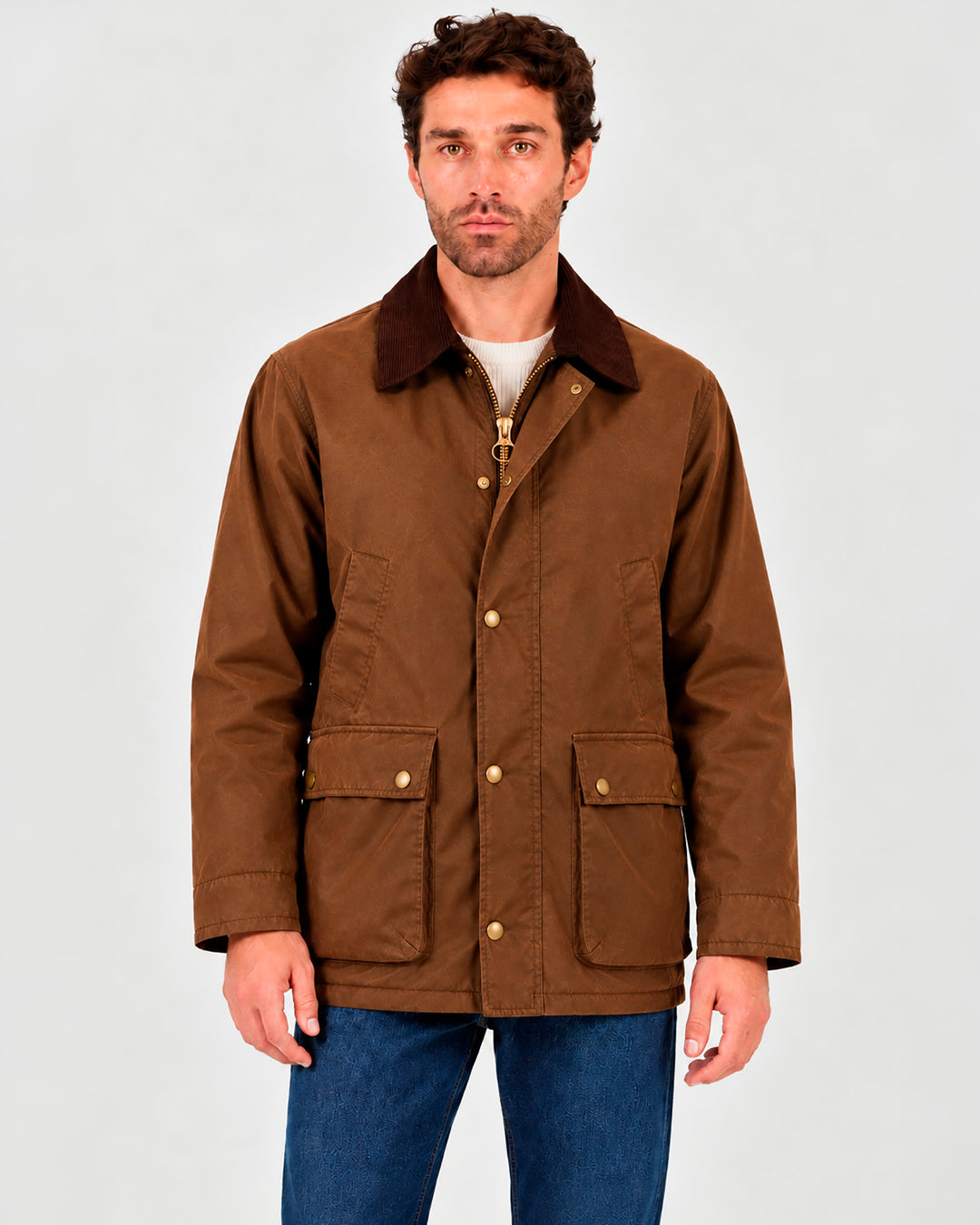 Wax jacket hombre Camel