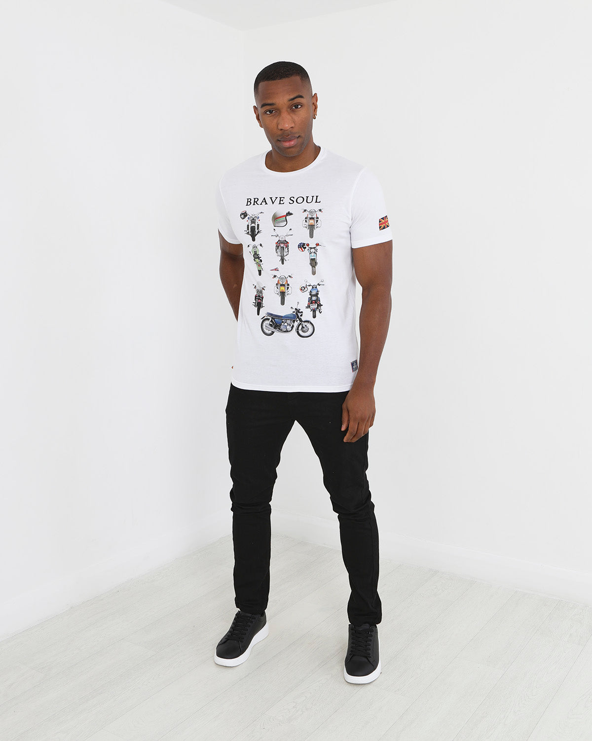 Camiseta Moto Camiseta manga corta Camiseta estampada Brave Soul Spain